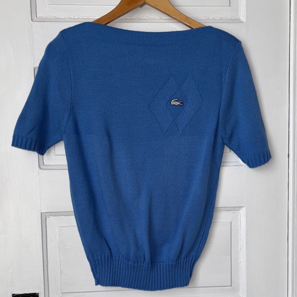 Lacoste Royal Blue Short Sleeve Scoop Neck Sweater